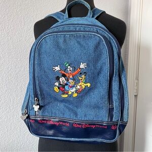 Disney World Denim Backpack with Characters
